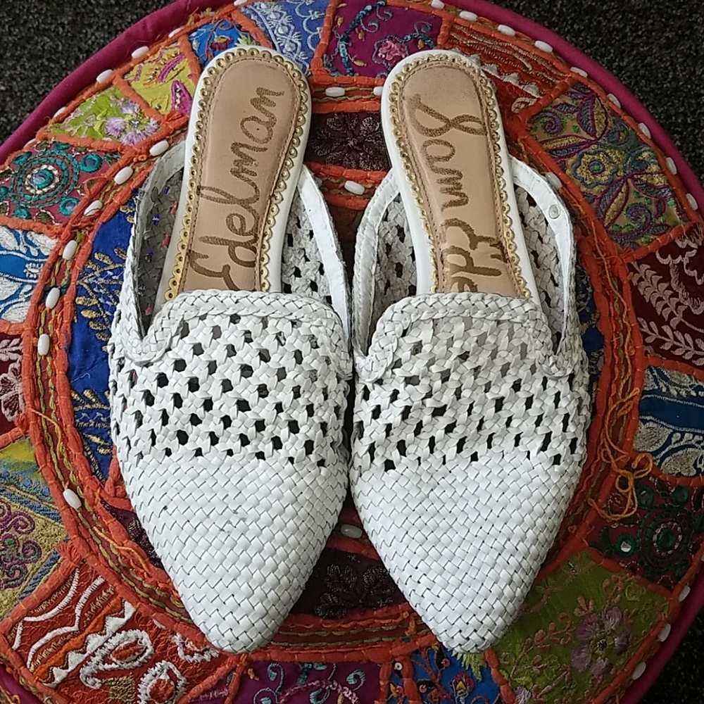 Sam Edelman white mules size 7